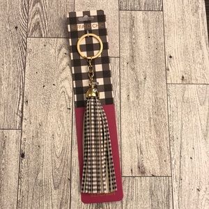 Hobby Lobby Buffalo Chic Plaid Faux Leather Tassel Keychain